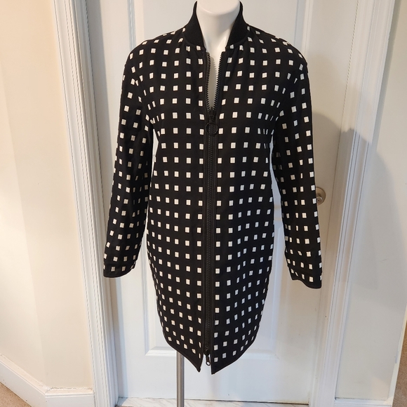 Akris Punto luxury square dots reversible coat/dress size 6 black white - Picture 1 of 15